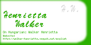 henrietta walker business card